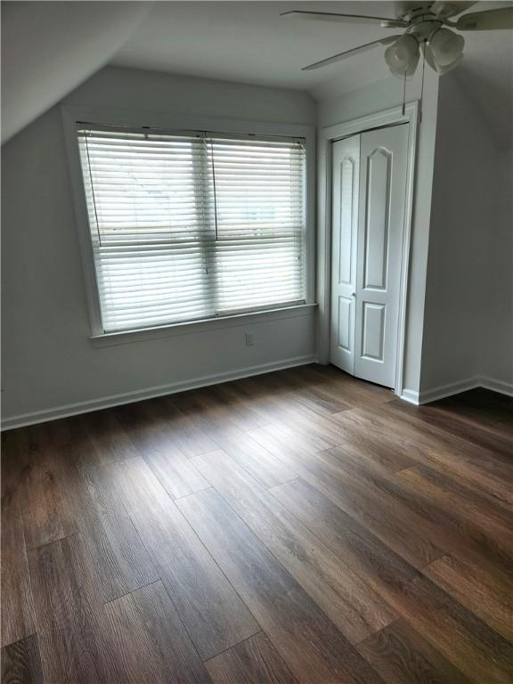115 Simonton Way, Saint Simons Island, GA 31522 - bonus room with dark hardwood / wood-style floors, ceiling fan, and vaulted ceiling