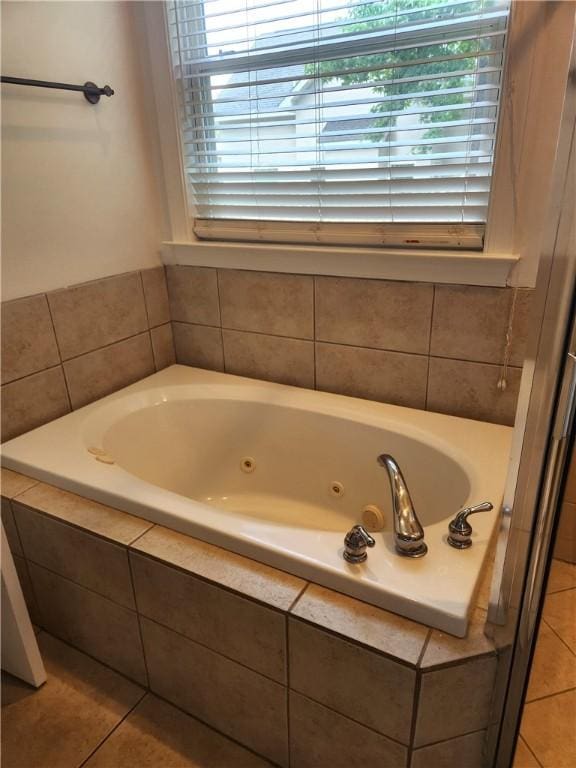 115 Simonton Way, Saint Simons Island, GA 31522 - bathroom with tile patterned floors, a wealth of natural light, and tiled bath