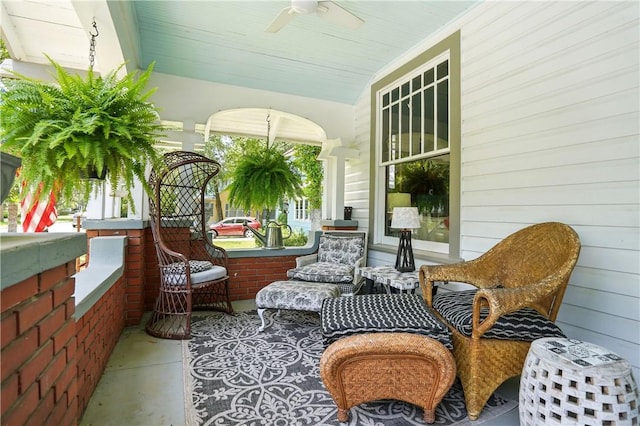 604 Union St, Brunswick, GA 31520 - porch featuring a ceiling fan