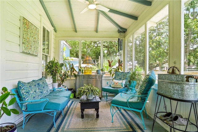 604 Union St, Brunswick, GA 31520 - sunroom / solarium featuring ceiling fan and an outdoor hangout area