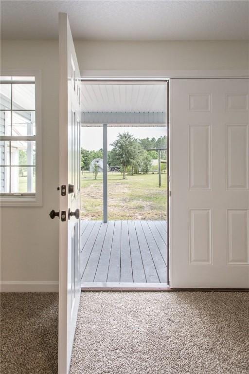 3 Dixon Ln, Blackshear, GA 31516 - doorway with plenty of natural light, carpet, and baseboards