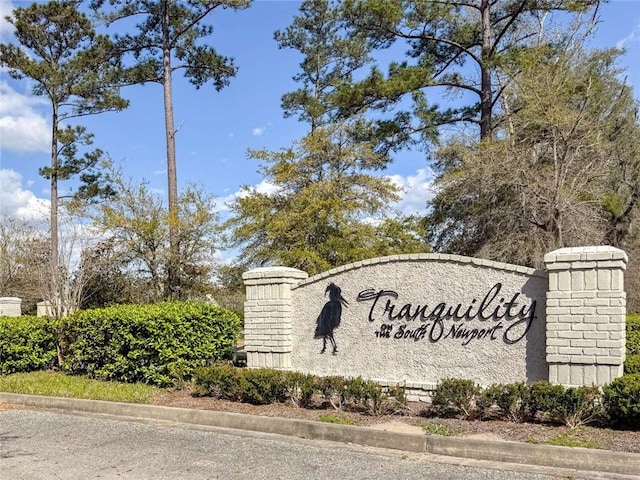 view of community sign