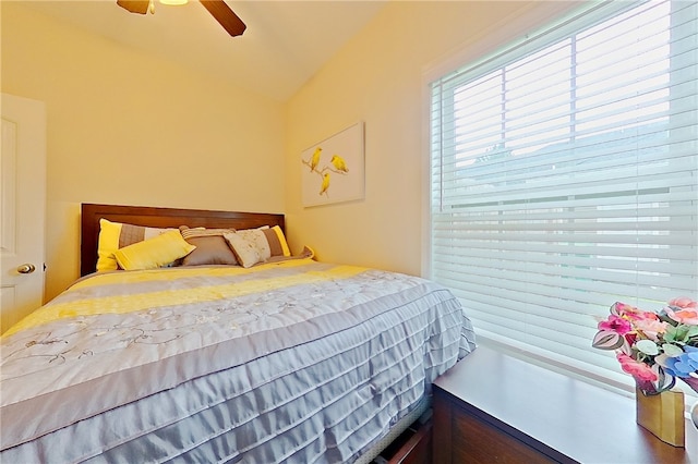 288 Bridgewater Ln, Darien, GA 31305 - bedroom with lofted ceiling and ceiling fan