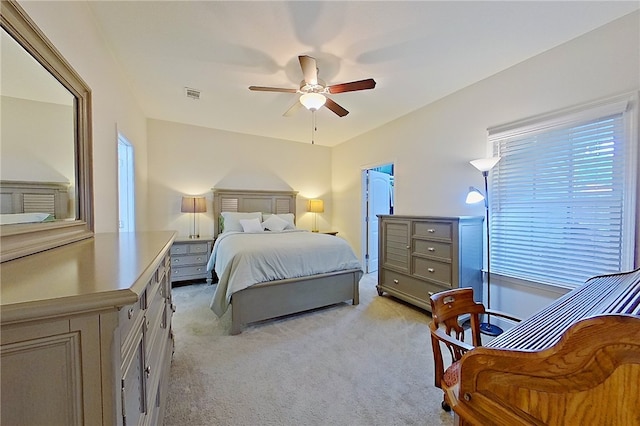 288 Bridgewater Ln, Darien, GA 31305 - bedroom featuring light colored carpet and a ceiling fan
