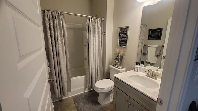 110 Colin Ln, Eatonton, GA 31024 - full bath with vanity, shower / tub combo, toilet, and tile patterned flooring
