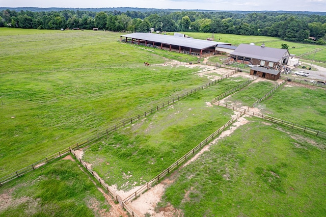 drone / aerial view featuring a rural view