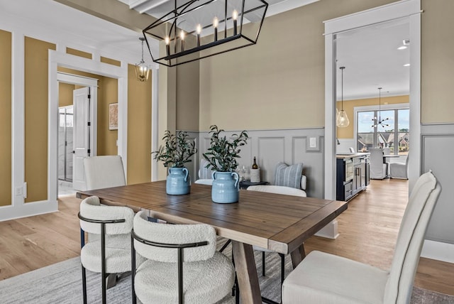 dining room featuring light wood-type flooring