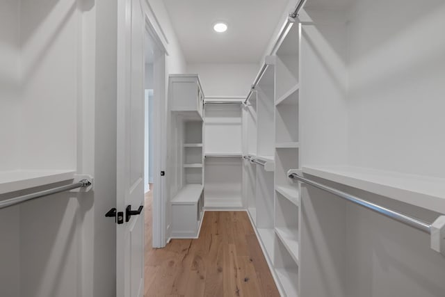 spacious closet with light wood-type flooring