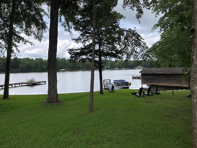 property view of water featuring a dock