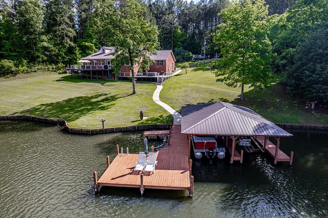 2122 Harbour Point Dr, Sparta, GA 31087 - dock with a water view and a lawn
