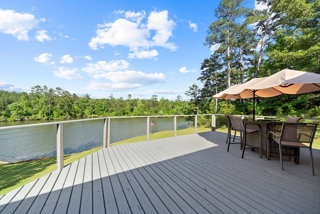 2122 Harbour Point Dr, Sparta, GA 31087 - wooden deck with a water view