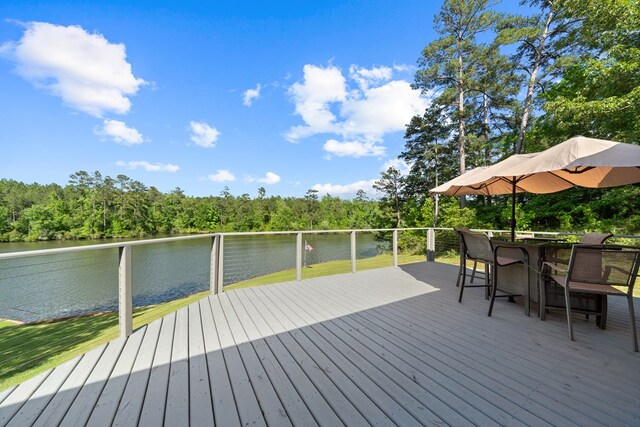 2122 Harbour Point Dr, Sparta, GA 31087 - wooden terrace with a water view