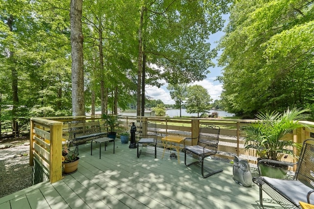 102 E Montego Ct, Milledgeville, GA 31061 - deck featuring a water view