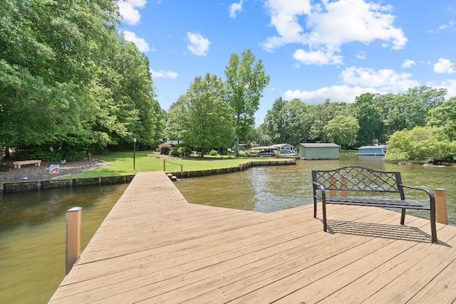 102 E Montego Ct, Milledgeville, GA 31061 - dock area with a water view, a yard, and view of scattered trees