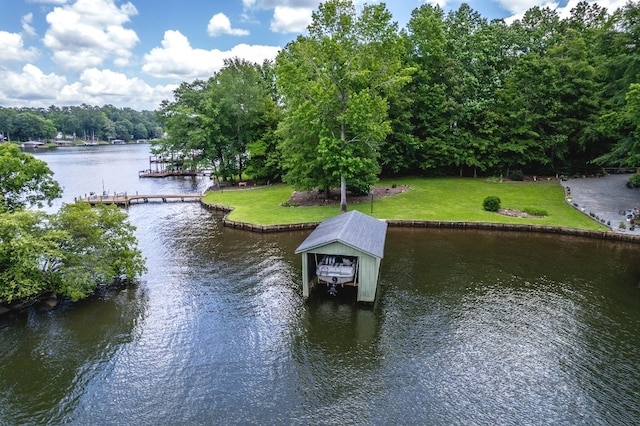 102 E Montego Ct, Milledgeville, GA 31061 - dock featuring a water view and a lawn