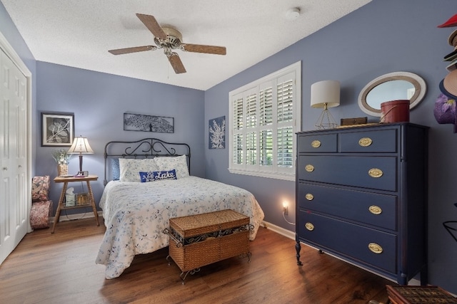 102 E Montego Ct, Milledgeville, GA 31061 - bedroom featuring wood finished floors, a closet, and ceiling fan
