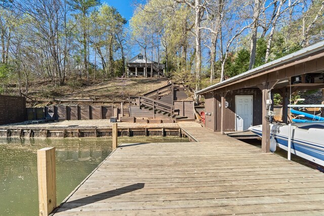 view of dock area