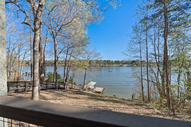 view of water feature featuring a boat dock