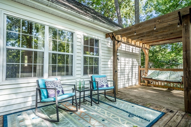 deck with a pergola