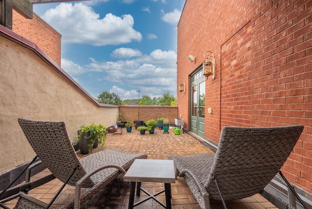 view of patio / terrace featuring french doors