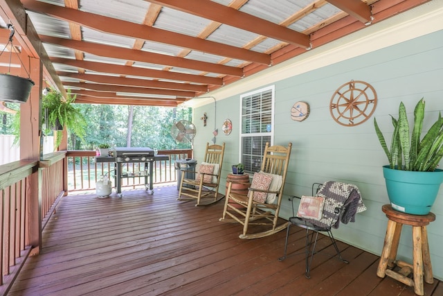 287 Napier Rd, Eatonton, GA 31024 - wooden terrace featuring a grill