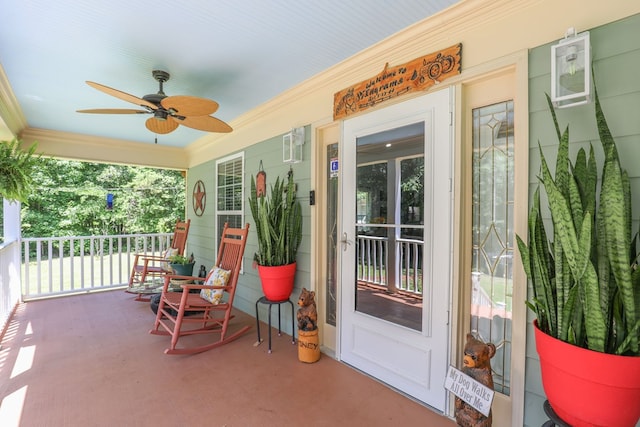 287 Napier Rd, Eatonton, GA 31024 - porch featuring ceiling fan