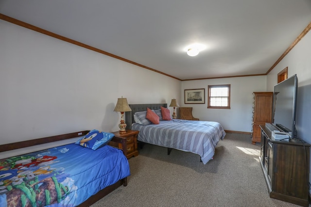 3715 Sinclair Dam Rd, Milledgeville, GA 31061 - bedroom featuring ornamental molding, baseboards, and light colored carpet