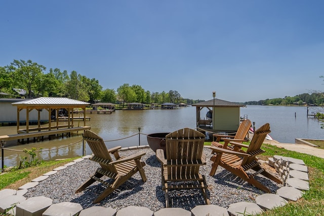 116 Island Dr, Milledgeville, GA 31061 - dock area with a gazebo and a water view