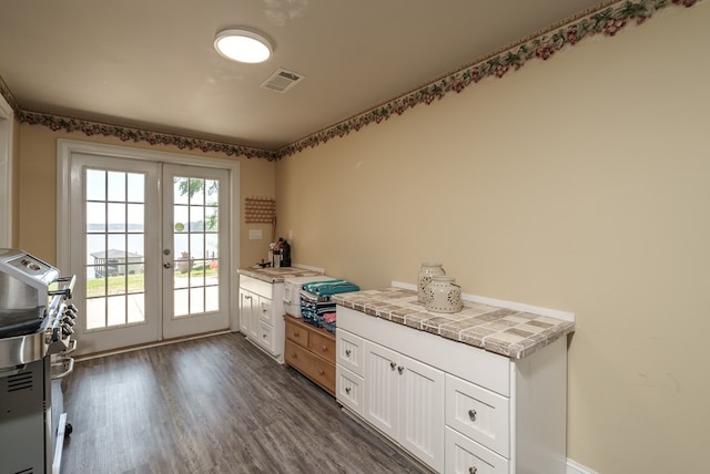 116 Island Dr, Milledgeville, GA 31061 - office area featuring french doors and dark wood-style flooring