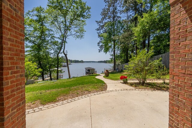 116 Island Dr, Milledgeville, GA 31061 - view of yard featuring a patio area and a water view