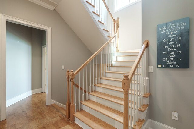 116 Island Dr, Milledgeville, GA 31061 - staircase with baseboards