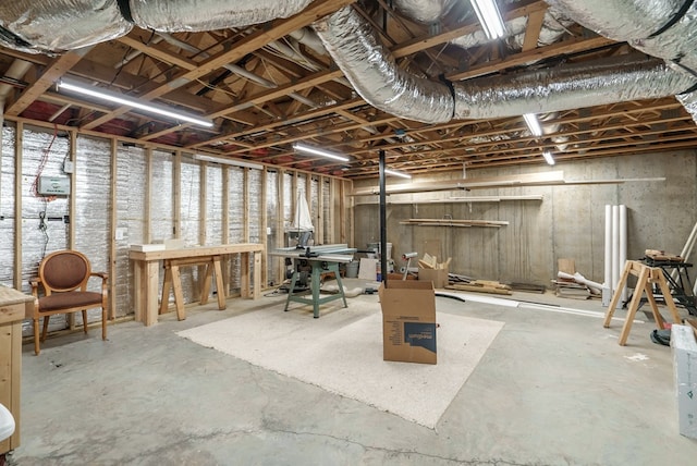116 Island Dr, Milledgeville, GA 31061 - unfinished basement with a workshop area