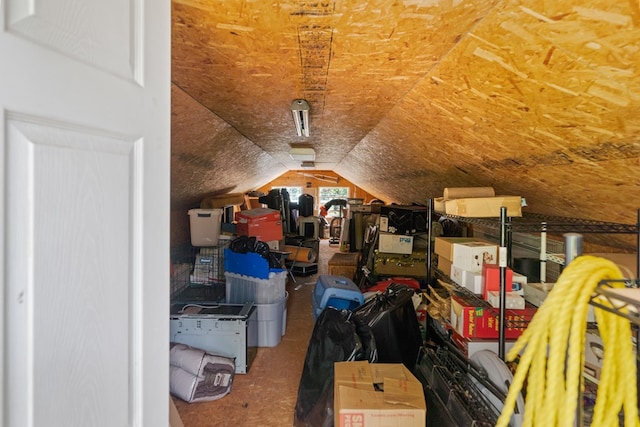 view of unfinished attic