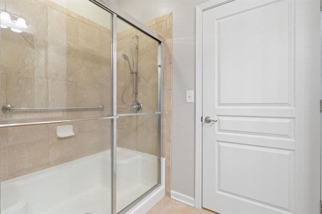 bathroom featuring walk in shower