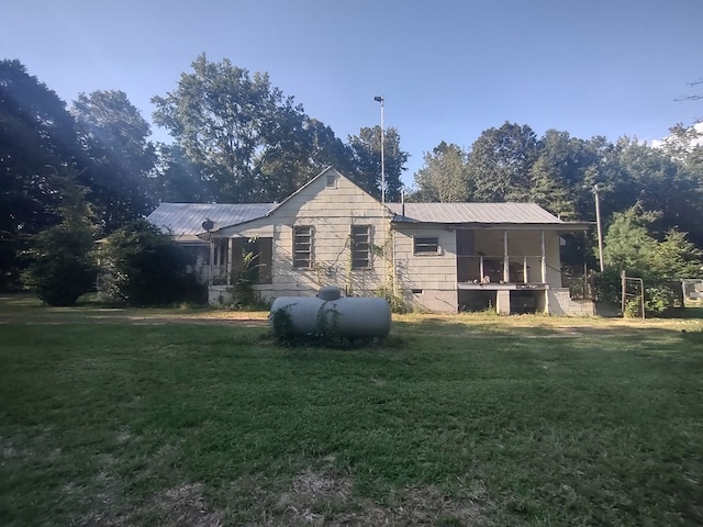 exterior space with a front lawn