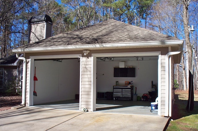 view of garage