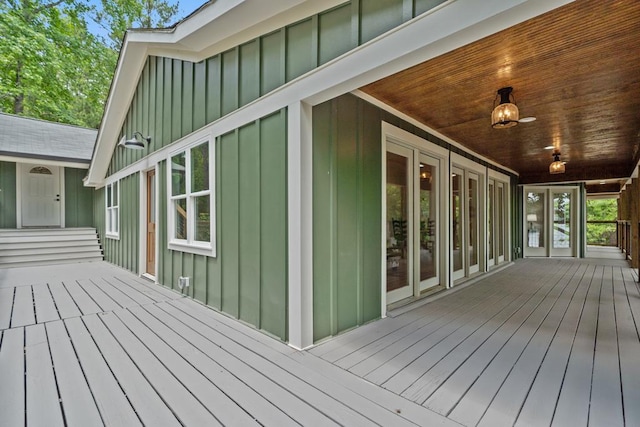 deck with french doors