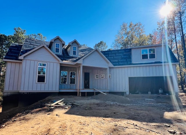 view of front facade featuring board and batten siding