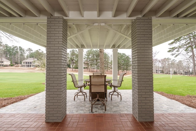 view of patio / terrace with a gazebo