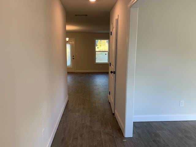 461 Riley Cir, Milledgeville, GA 31061 - corridor featuring baseboards and dark wood-style floors