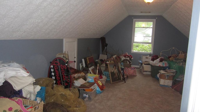 131 NE Carriage Ct, Milledgeville, GA 31061 - bonus room featuring a textured ceiling, vaulted ceiling, and carpet floors