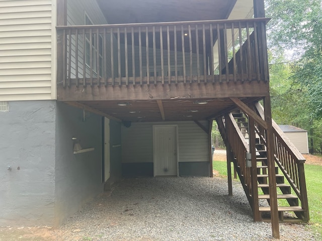 exterior space featuring a wooden deck