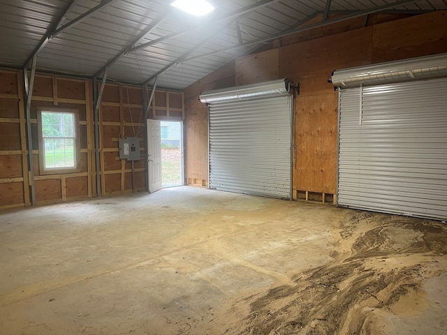 garage with electric panel