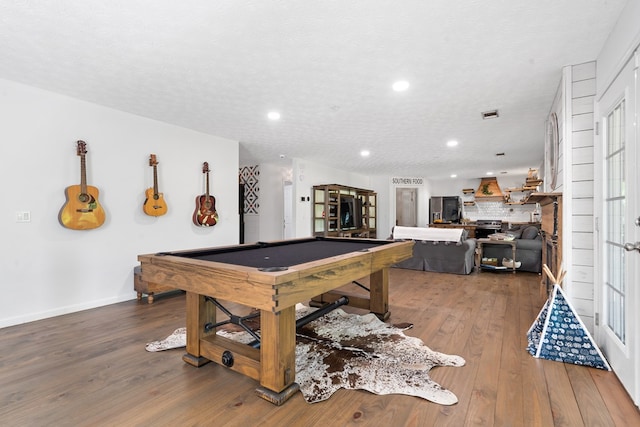 111 Southlake Dr, Eatonton, GA 31024 - recreation room featuring recessed lighting, wood-type flooring, baseboards, and billiards