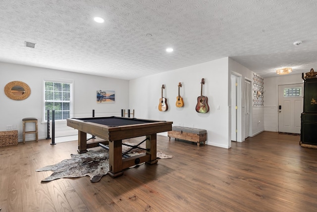 111 Southlake Dr, Eatonton, GA 31024 - rec room with wood finished floors, a textured ceiling, and pool table