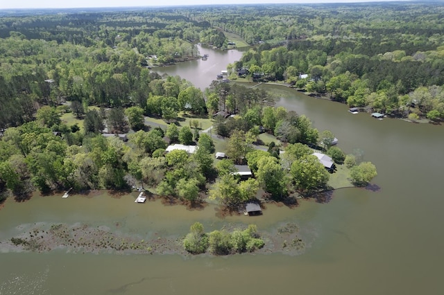 111 Southlake Dr, Eatonton, GA 31024 - birds eye view of property featuring a forest view and a water view