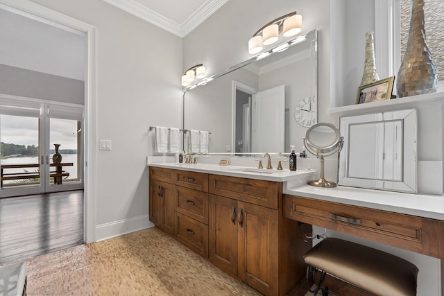 202 Jackson Rd, Milledgeville, GA 31061 - full bath featuring crown molding and double vanity