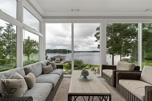 202 Jackson Rd, Milledgeville, GA 31061 - sunroom with a water view and healthy amount of natural light