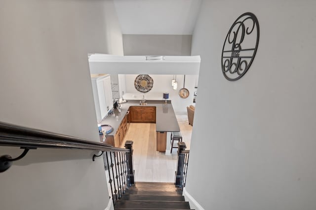 202 Jackson Rd, Milledgeville, GA 31061 - stairs with wood finished floors