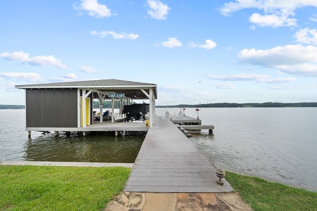 202 Jackson Rd, Milledgeville, GA 31061 - dock area featuring boat lift and a water view